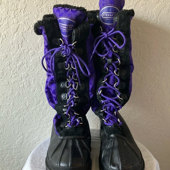 Coach: Purple & Black Libby (A7174) Winter Snow Boots- 8.5 - Picture 9 of 16